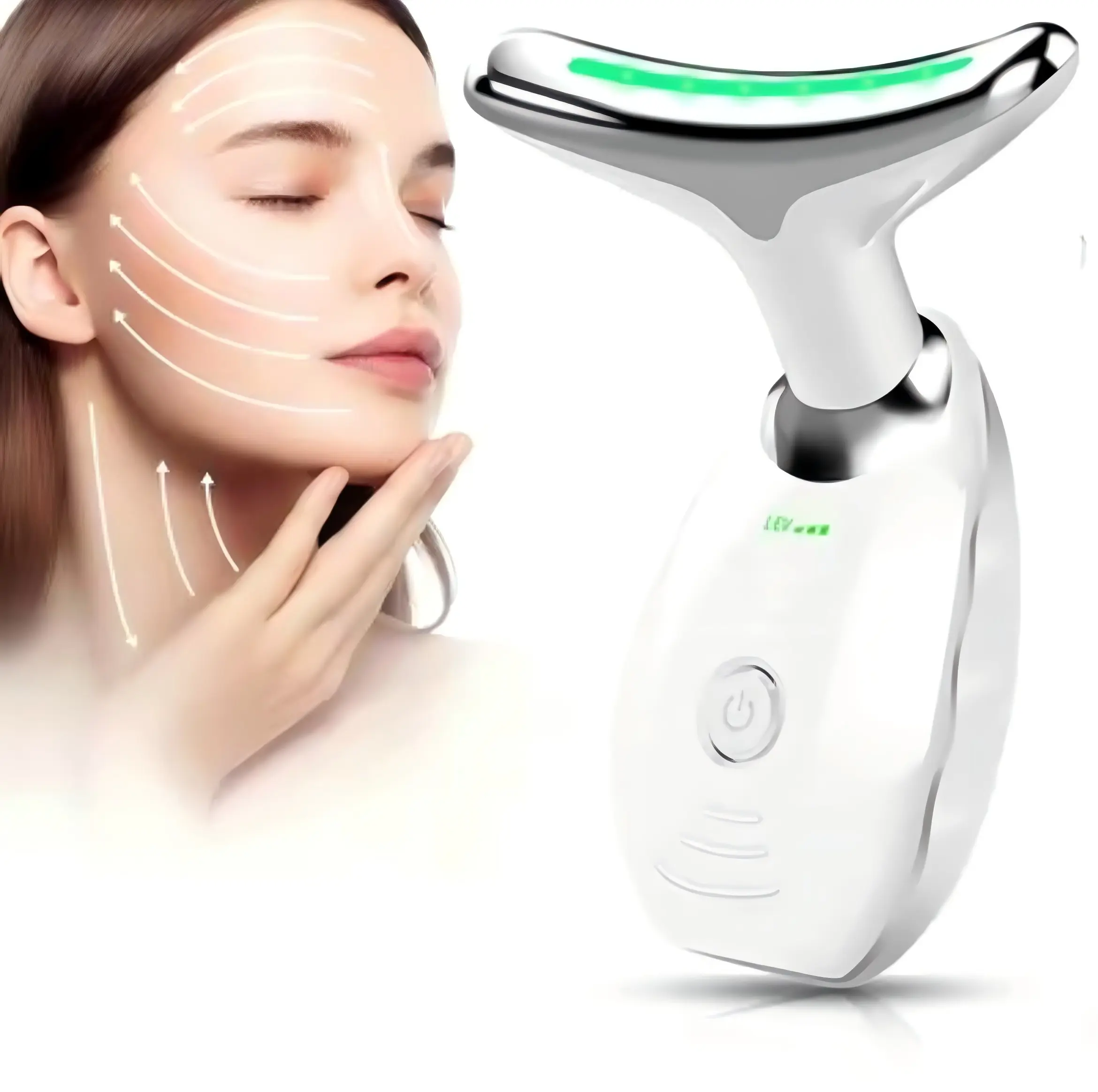 Battery-Powered Facial & Neck Massage Device for Adults - Thermal Function, Acne Reduction Tool, Anti-Aging Care, Portable Personal Care Appliance, Christmas Gift, Face/Neck