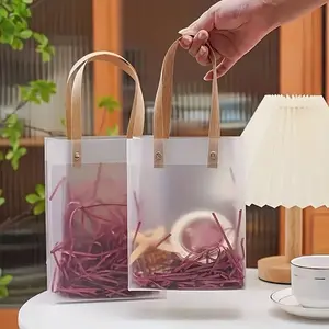 3pcs, Tote Bag Clear Bag Plastic Tote Bag, Clear Tote Bags for Jewelry Packaging Cosmetic Storage, Perfect Gift Bags for Weddings, Valentine's Day Christmas, Thanksgiving, Shopping Bag, Party Bag, Party Gift Bag, Craft Tote Bag, Party Favors