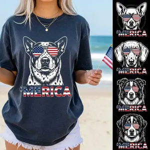 Comfort Colors 50+ Dog Funny 4th of July Shirt, Merica Golden Retriever Shirt, 4th of July Australian Shepherd Dog Shirt, Black Labrador Mom Gift, Patriotic Dog Tee, Maltese Lover Shirt, 4th of July Gift, 4th of July Shirt, 4th of July Dog, Navy Color