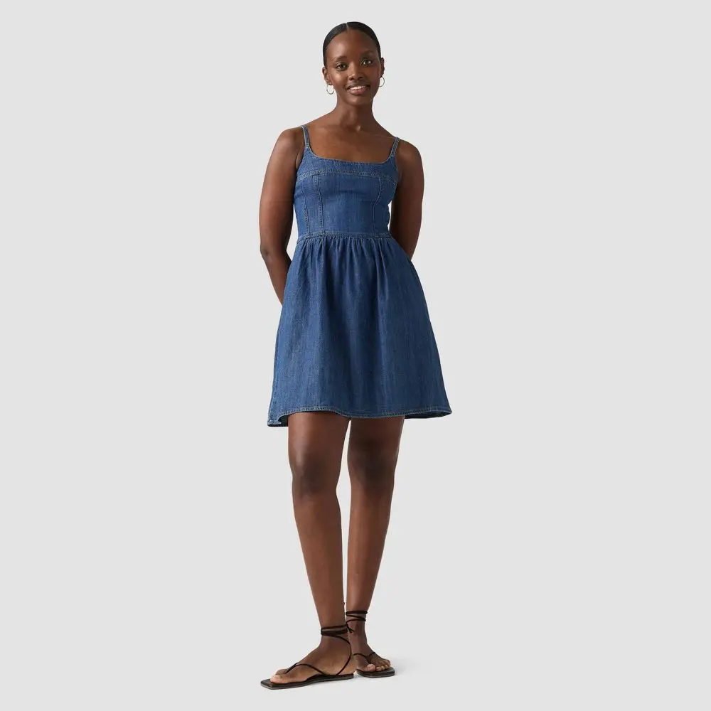 Levi's Women's Jadine Denim Dress, Garment, Adjustable, Fit, Spaghetti