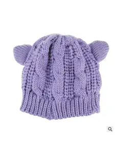 Hand Made 3D Cute Knitted Cat Ear Beanie For Winter