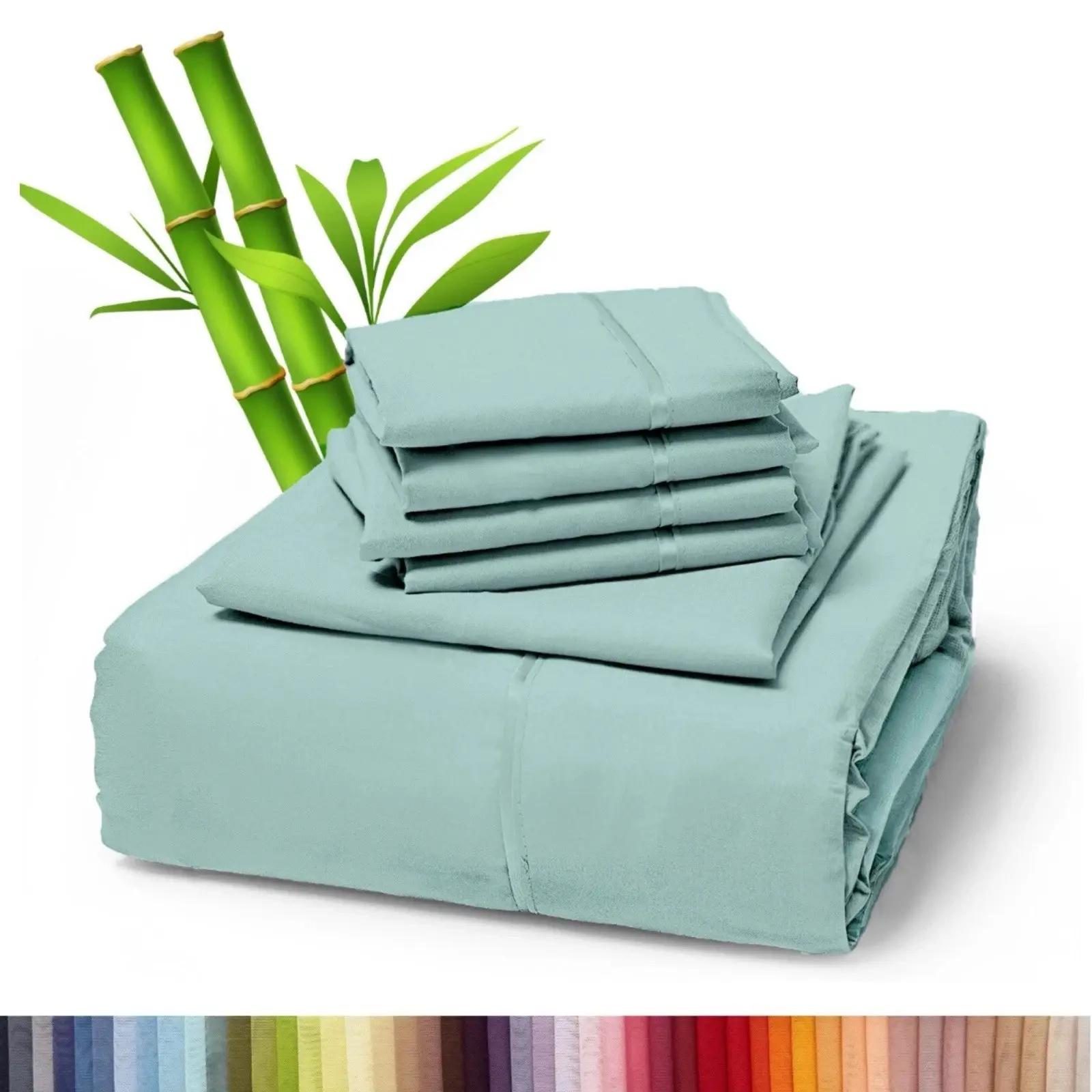 Premium Bamboo Sheet Set - 6-Piece, 2200 Count, Deep Pockets , Soft and Silky, Available in different Colors Bedsheets
