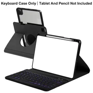 Magnetic Keyboard Case for iPad Air 5th/4th Gen 10.9", iPad Pro 11" (gen 1/2/3/4), 360° Rotating, 7 Color Backlit Bluetooth-compatible, Apple Pencil Slot, Wireless Tablet Keyboard