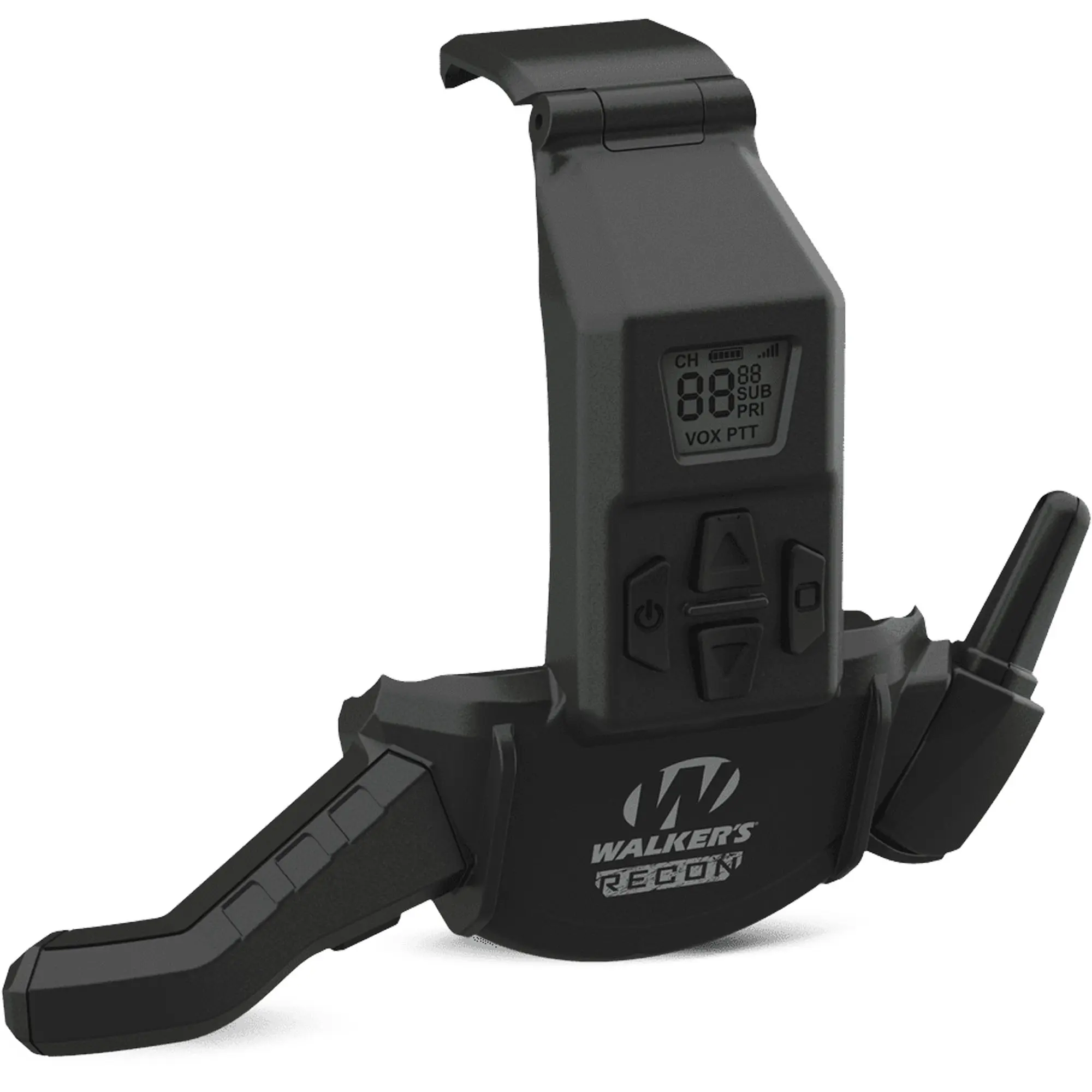 Walker's Recon Hybrid Communicator Walkie Talkie - Bluetooth, Digital Radio, Mics, Android-Compatible Device - Black (Hunting, Sports & Outdoor Leisure Equipment), Walkie Talkie Radio, 22 Channels, Attachable, Ios, Outdoor Activities