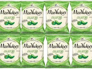 Miss Vickie's Flavored Potato Chips, Jalapeno, Pack of 8 Snack Crispy Crunchy Bite Natural Artificial Garlic