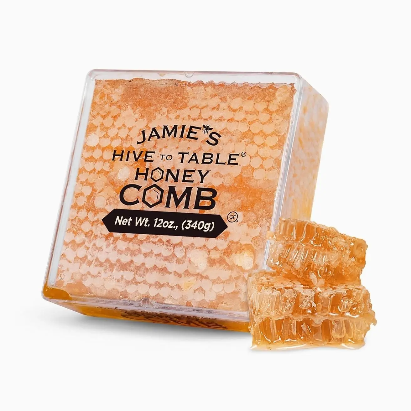 Jamie's Hive To Table 100% Raw Honeycomb, 12 Oz – All-Natural Pure Georgia Honeycomb, No Additives or Preservatives, Non-GMO