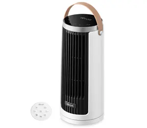 Levoit Mini Tower Fan for Bedroom, Quiet Desk Fan with Upgraded DC Motor, 21–43dB Ultra Silent, Portable Small Floor Fan with 5 Speeds, Multi‑Angle Oscillation, Remote & 12H Timer