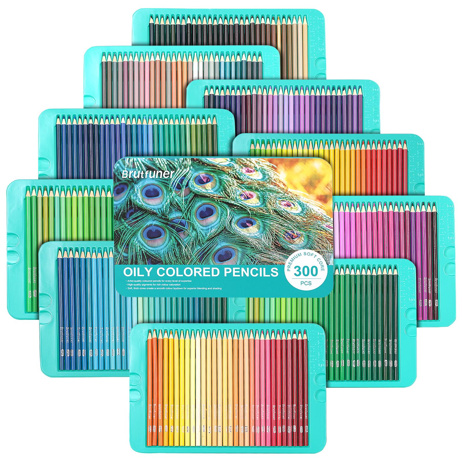 300 Color Artist Colored Pencils Set, Soft Core, Professional Numbered Art Drawing Pencils for Sketching Shading Blending Crafting, Gift Tin Box