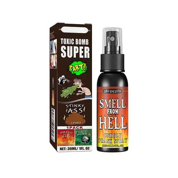 Red Fart Spray Prank Toy - Multi-Stench Liquid Spray with Poop Hell Bomb Scent, Funny Practical Joke Gag Novelty for Mischief, Home & Festive Party Supplies, Party Bag Gift