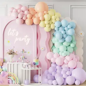Pastel Balloon Garland Arch Kit 152 count Macaron Rainbow Latex Rainbow Balloon for Pastel Birthday Unicorn Ice Cream Party Decorations