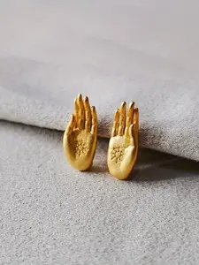Boho Style Buddha Hand Earrings Unisex Buddhist Jewelry Party Ear Studs, Unique Bohemian Design, Perfect Gift for Women & Men