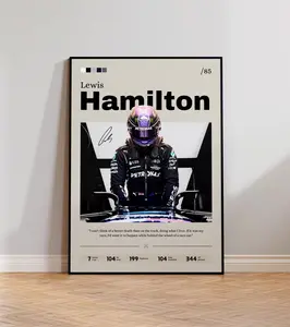 L3wis Hmilton Poster Motorsport Decor, Grand Prix Illustration, Car Racing Artwork, Driver Portrait
