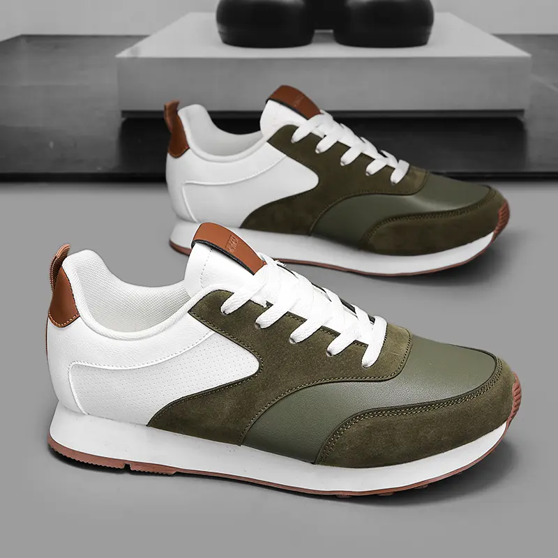 Comfortable Green Sneakers with White Accents for Men's Everyday Wear