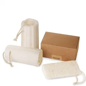 Body Scrubber Loofah Set of 3 Organic 5 Inch Luffa for Exfoliating & Smooth Skin Cleansing, Ideal for Spa & Shower Use