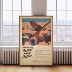 Poster Of The Founding Of The United States Military Aircraft, Vought F8U Crusader Fighter Jet Poster, Historical Fighter Pilot Wall Art