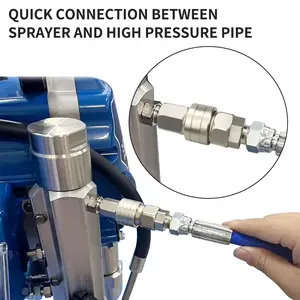 Airless Straight Hose Swivel Connector Universal 360 Quick Joint Fittings Air Hose Quick Coupler Airless Paint Spray Gun Parts High-Pressure Car Cleaning with Rotating Nozzle Kit long hose Speed Cordless Sprayer Disposable Electric HVLP High-Speed CO2 AC