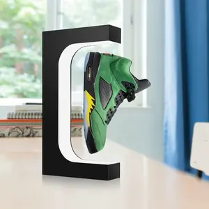 360° Rotation Floating Shoe Display Stand Magnetic Levitation Sneaker Rack with LED Light
