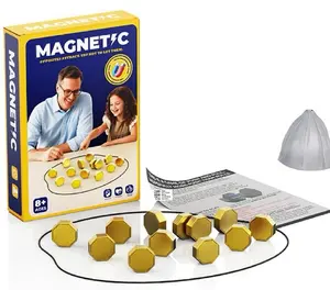 Magnetic Strategy Game for All Ages TikTok Game for 2 Players with Gold Hexagonal Pieces