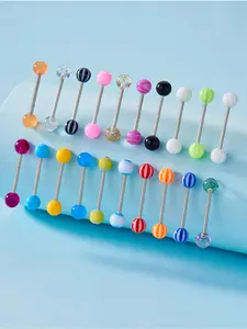 Random Color Round Ball Design Body Jewelry, Stainless Steel Nose Studs, Fashionable Body Jewelry for Women & Girls, Nose Ring Jewelry, Nose Piercing Jewelry