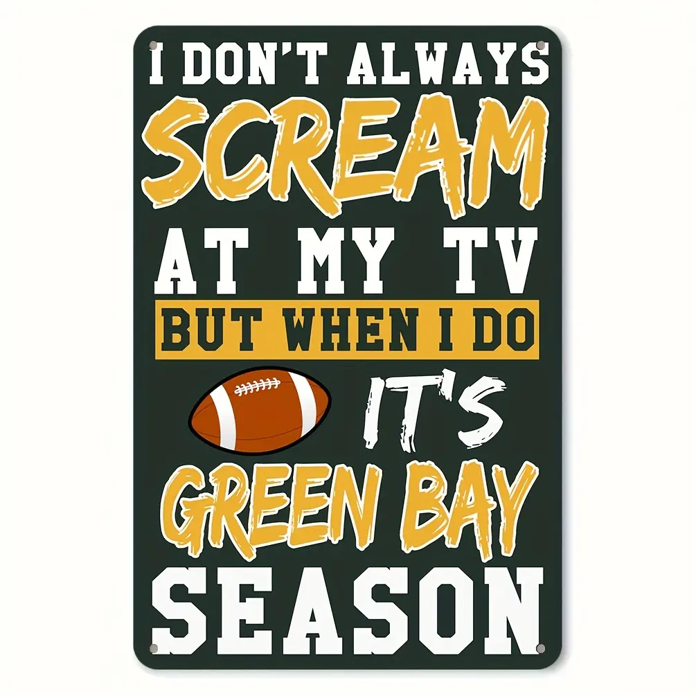 8"x12" Durable Metal Tin Sign, New Year Gift for Green Bay Sports Fans, Ideal Bar & Garage Decoration Plaque (Home Supplies, Home Decor)