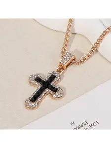 Cross necklace hip-hop style zircon pendant jewelry titanium steel versatile choker personalized sparkling jewelry