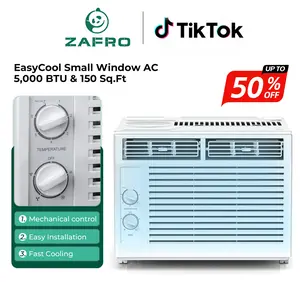 【Summervibes】ZAFRO 5000BTU Small Window Air Conditioner, Window AC Unit Cooling up to 250sq.ft, 7 temperature levels, 2 Modes and 2 Fan Speed, Quieter Operation, Reusable Filter