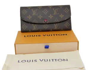 Pre-owned Louis Vuitton coated canvas Small Leather Goods Emilie Wallet, fuchsia