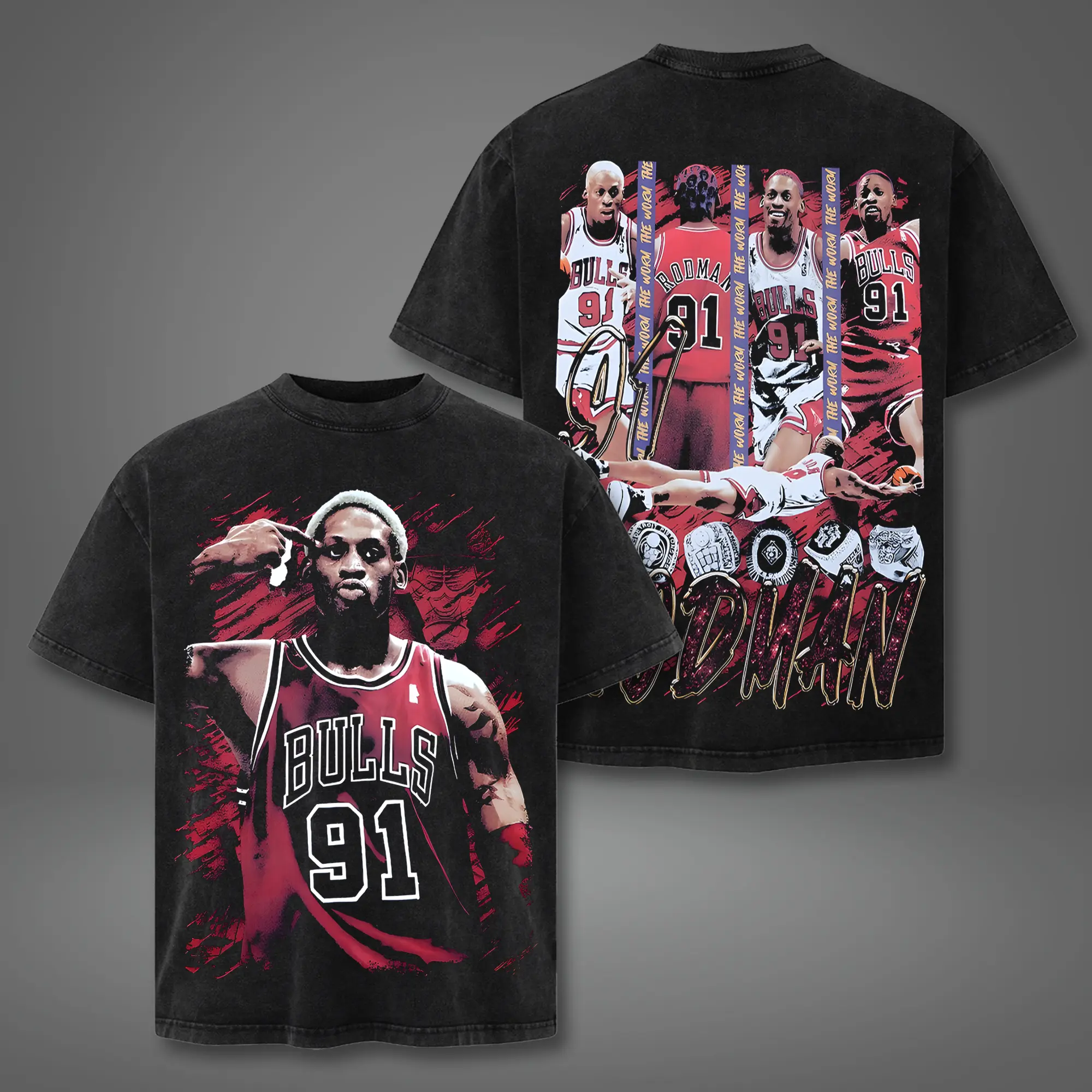 Vintage Acid Dennis Rodman Legacy T-Shirt Basketball 2025 Fan Gear Gift for True Basketball Fan Casual Street Style Hoodie Black Crewneck Short Sleeves