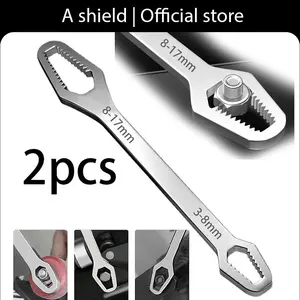Two piece set of 8-24 universal auto repair wrench, made of sturdy, anti slip and durable material, suitable for daily use in various automotive maintenance and disassembly.
