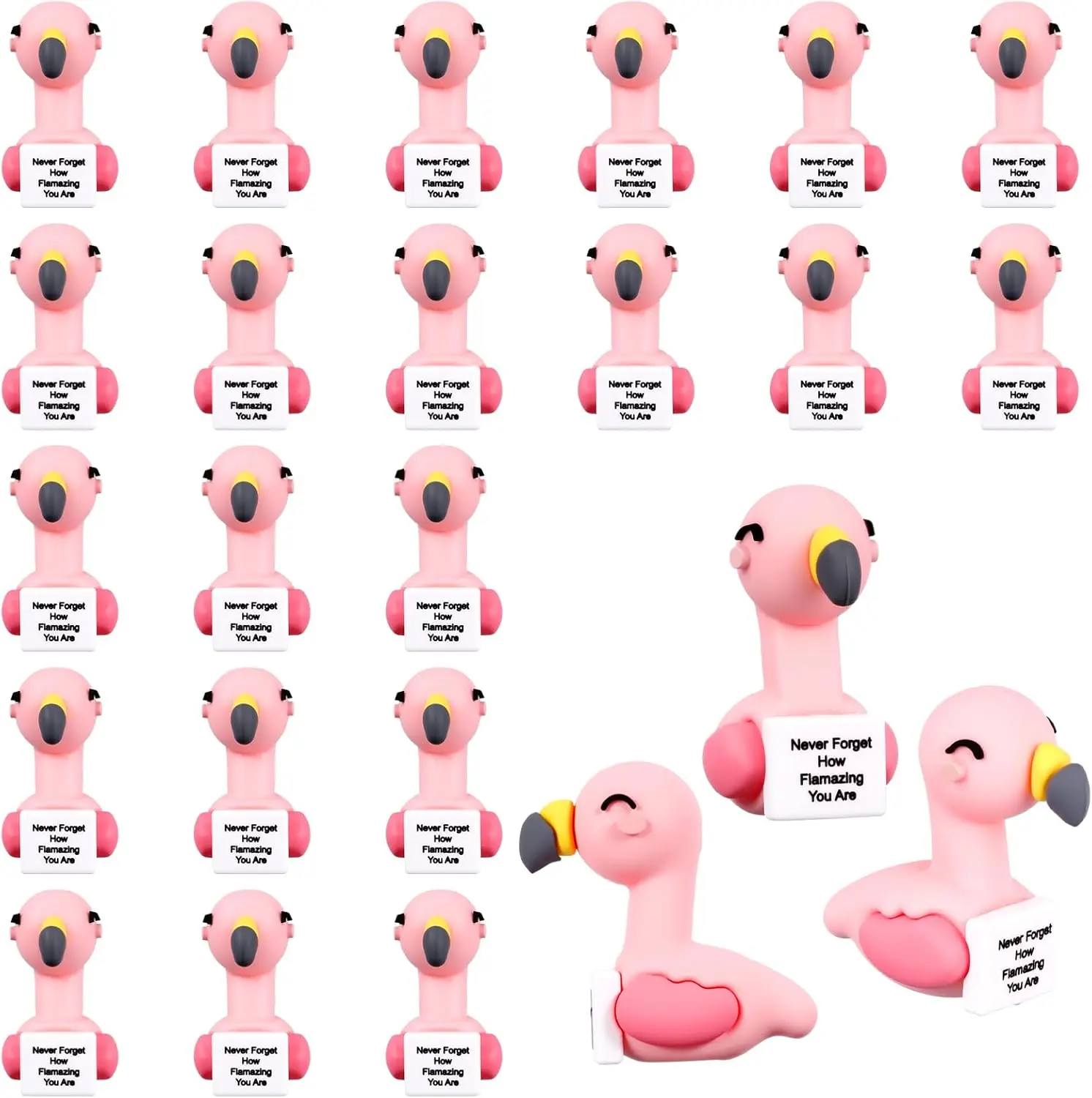 Gejoy Mini Flamingo Miniature Axolotl Statues with Motivational Quotes Back to School Gift Desktop Decor Spread Love for Coworkers Students Teachers Employee Appreciation Gift for Birthday Party Favors Perfect for Independence Day Veterans Memorial Day
