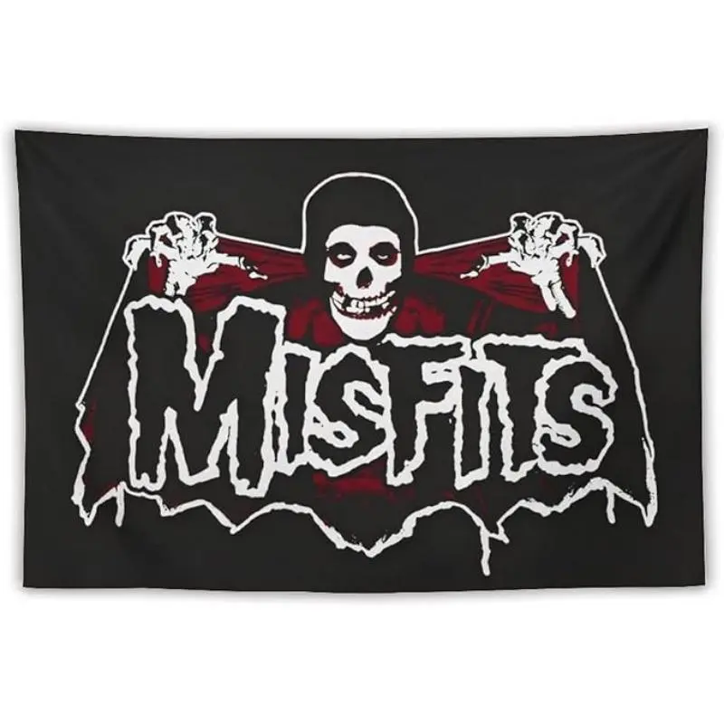 Spooky Peach Grunge Punk Misfits Velvet Lightweight Tapestry - Fadeslow Colors Wall Mural, Living Room Wall Decor, Goth Room Art for Dorm Hanging Poster Banner Flag, Beach Towel Use