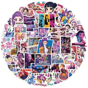 56 Pcs Kpop Demon Hunters Graffiti Stickers for Girls Kids Teens Adult,Waterproof Vinyl Movie Decal for Water Bottle Skateboard Guitar Travel Case Bike Laptop,Car Bumper,Luggage,Phone