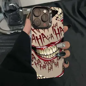 Crazy Joker Smile Grotesque Phone Case For iPhone 17e 17 16 15 14 13 12 11 Pro Max XR XS Max 7 8 Plus  & Samsung Galaxy S26 S25 EDGE S24 S23 S22 S21 Plus Ultra Plus FE Y2K Creative Fashion Cover
