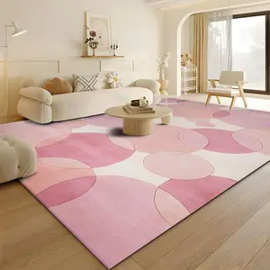 Solid Color Circle Pattern Rug, 1 Count Non-slip Soft Floor Mat, Decorative Carpet for Home Living Room Bedroom Hotel Dormitory, Non Slip Rugs, Modern Abstract Rug