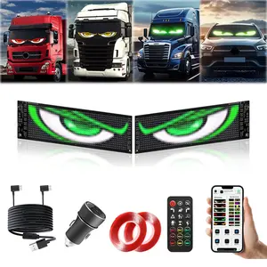 Devil Eyes for Cars, Programmable LED Car Windshield Display, Flexible LED Sign, APP/Remote Controlled Text & Animations, Waterproof Automotive Screen