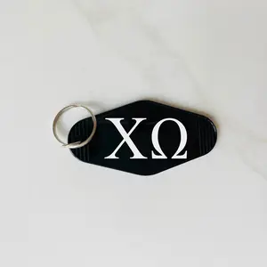 Chi Omega Retro Motel Keychain with Tassel