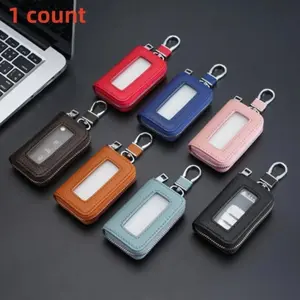 Premium PU Leather Car Key Cover, Protective Key Fob Holder, Universal Key Chain for Men & Women, Stylish Durable Auto Interior Accessory for Daily Car Use