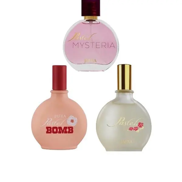 Jafra Pastel 3 different eau de toilette 2 fl oz each women’s glass bottle and box