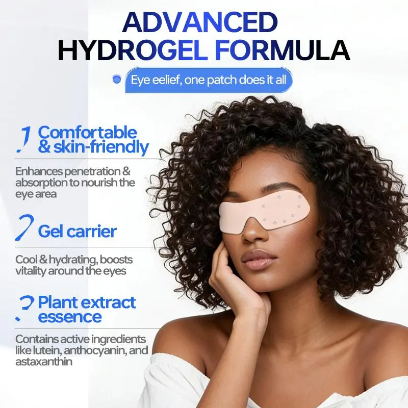 Natural Extract Hydrogel Eye Patches (Lutein/Anthocyanin/Astaxanthin) | Soothe, Nourish & Refresh Dry Tired Eyes, Under Eye Mask, Eye Care Formula