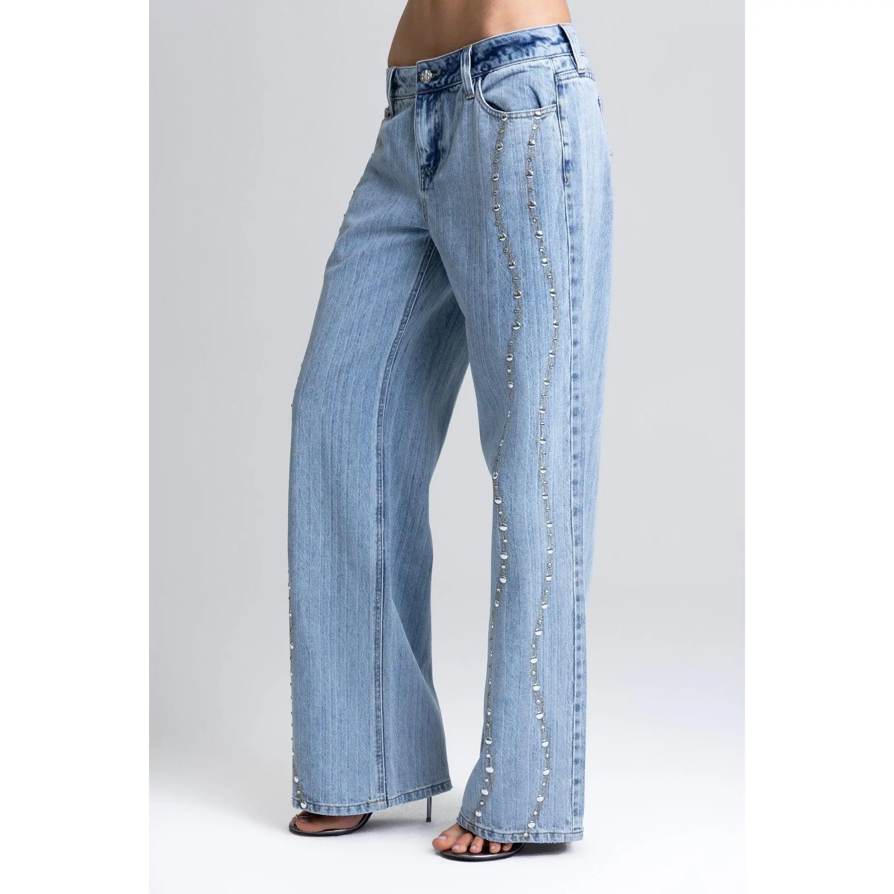 Serafina Studded Wide Leg Jeans