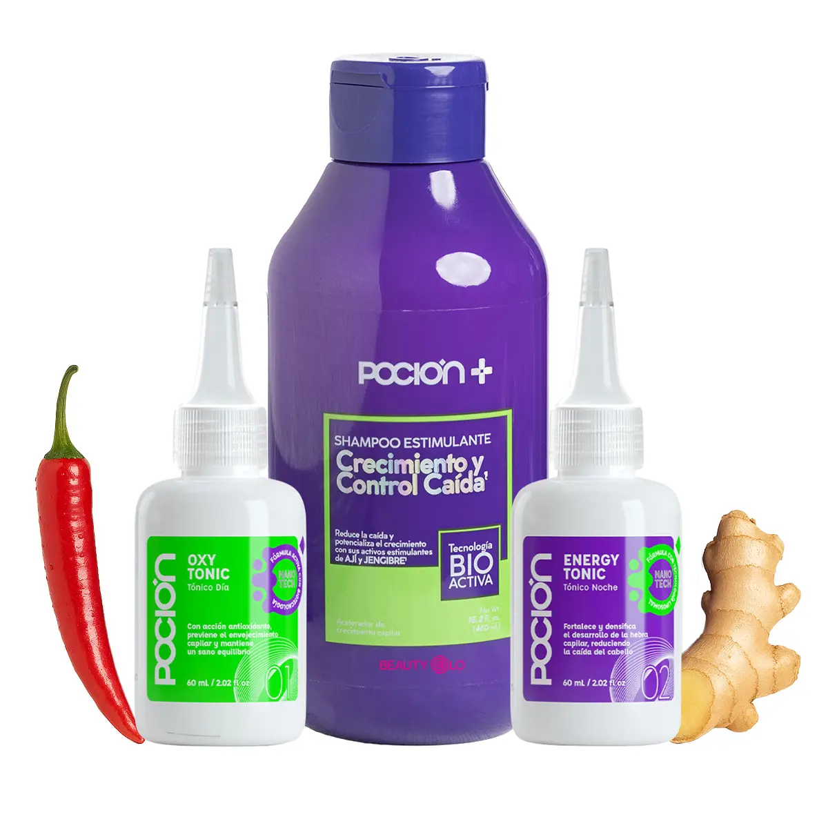La Poción Haircare & Control Kit - Cleanser, Anti-Hair Loss Thickening Shampoo, Day/Night Scalp Care, Microcirculation Flow Boost, Intensive Dutonic Capilar Treatment, Natural Actives for Healthy Roots & Growth Support