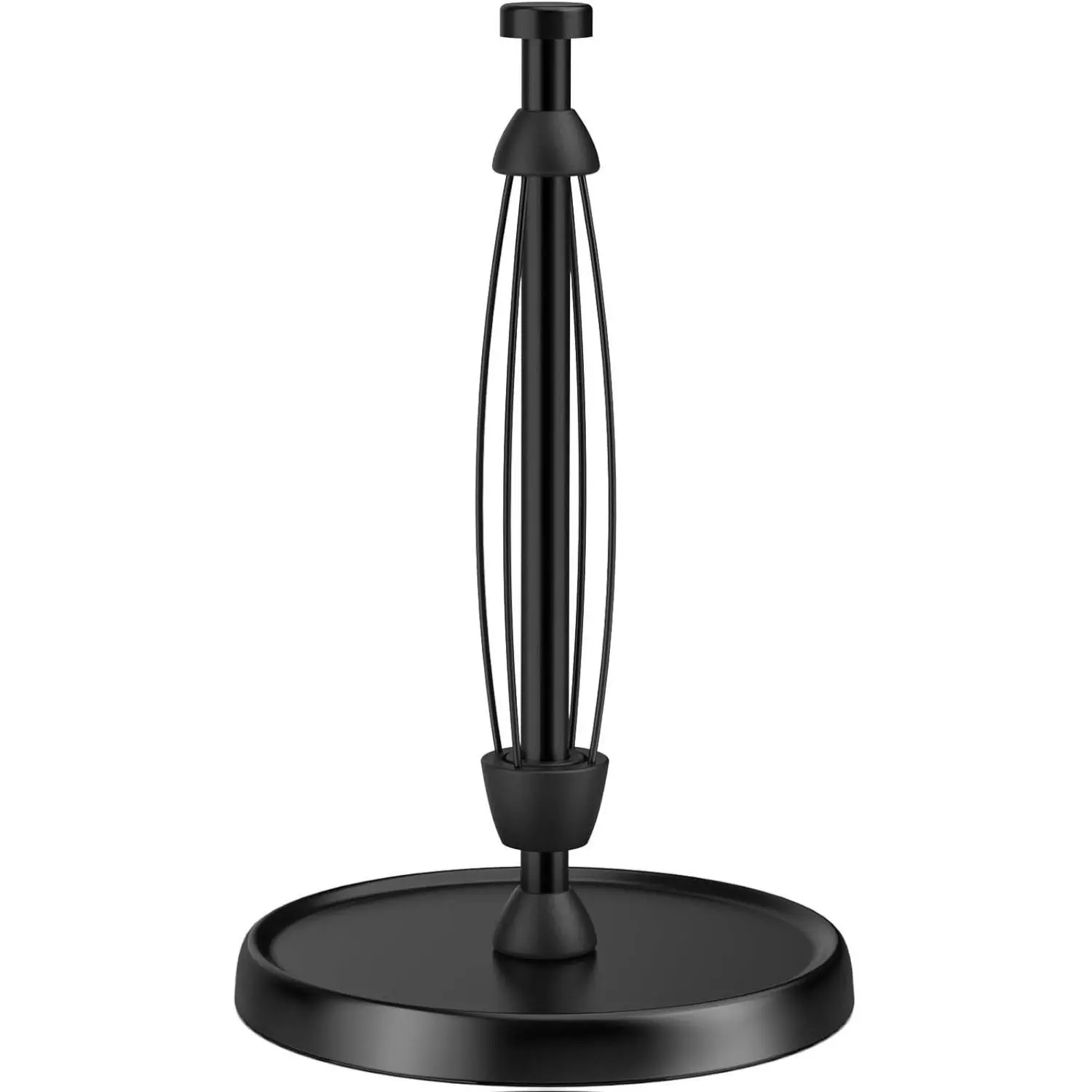 Paper Towel Holder Countertop, One-Handed Tear, Stainless Steel, Weighted Base, Black, Paper Towel Roll Holder Stand with Ratchet Mechanism for Kitchen Bathroom Farmhouse Essentials Decor Accessories