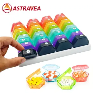 ASTRAVEA Daily pill storage box: 30 day pill storage box with label, portable monthly medicine box, monthly medicine box, suitable for vitamins, drugs, fish oil, supplements