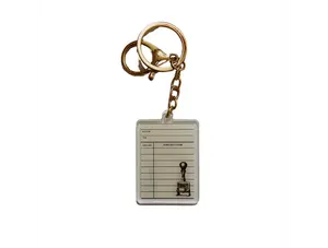 Library Catalog Card Acrylic Keychain and Bag Charm