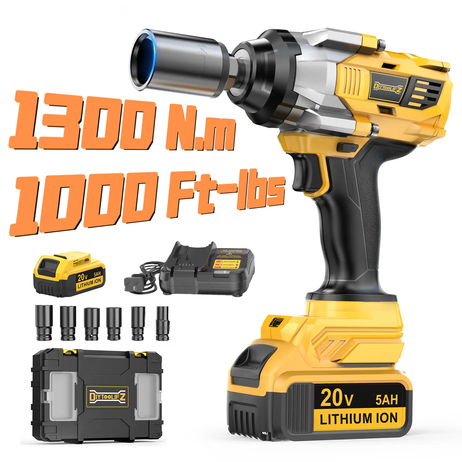 1300N.m Impact Wrench+Battery*1