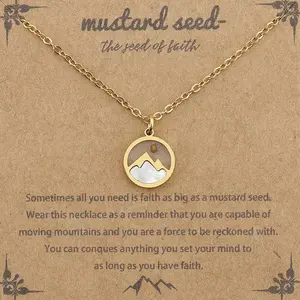 Women's fashion mustard seed necklace, wishing oval friendship necklace, suitable for friends, mothers, daughters birthday gifts