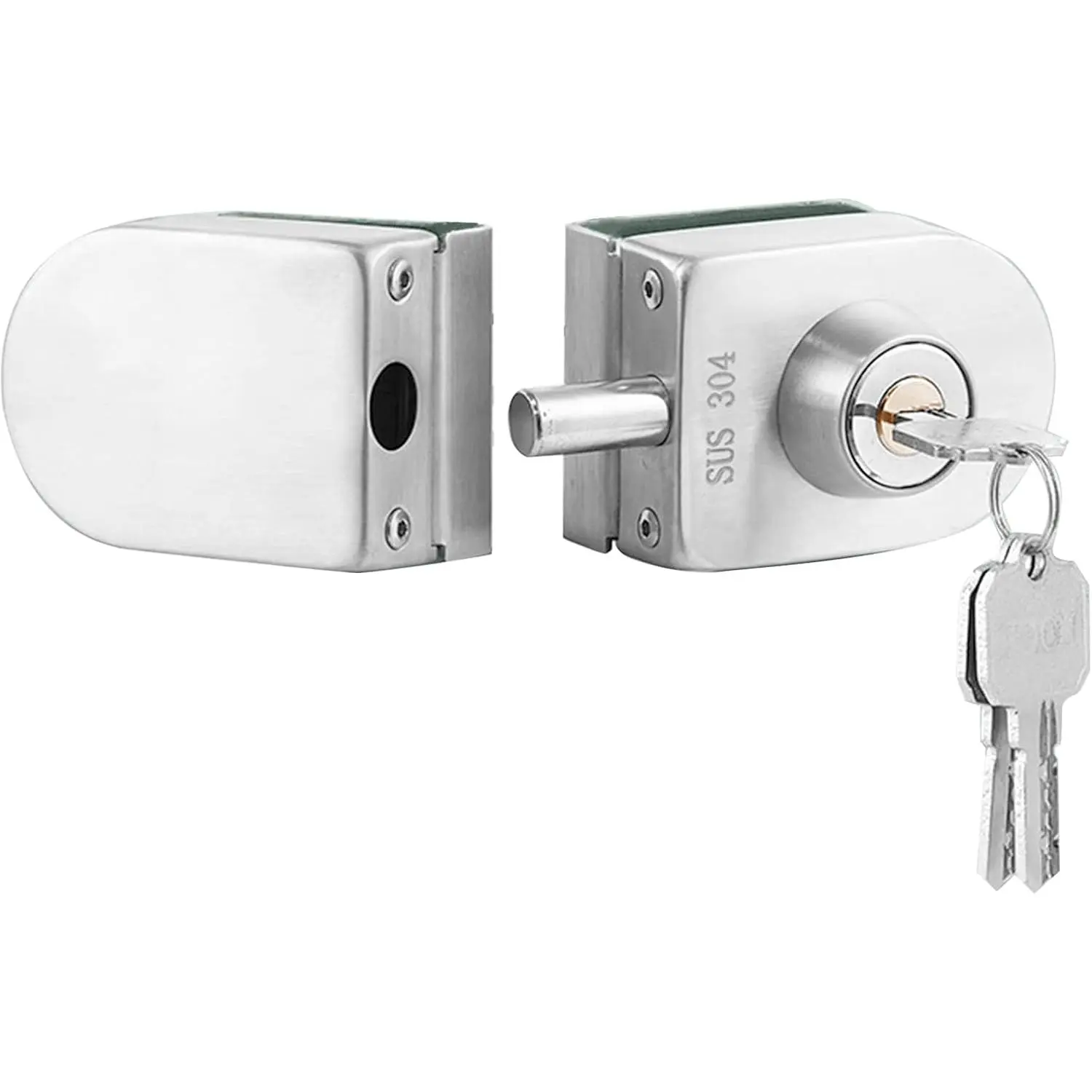Glass Door Lock with 5 Keys Only Fit 8mm -12mm Thickness Glass Shower Room Bathroom Lock Hotel Apartment Door Lock (HLD-703)