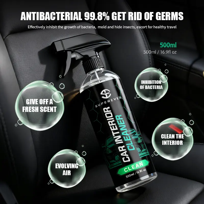 SUPEREVER Interior Cleaner & Protectant-Gentle on all surfaces, Powerful on dirt,Crystal Clear, Streak-Free Finish Every Time,Ddefends Against UV damage with A fresh scent