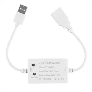 Wi-Fi USB Smart Switch, Solid Plastic Universal Breaker with Self-locking Function, Smart Timer, and Share Control for Tuya, Alexa & Google Home