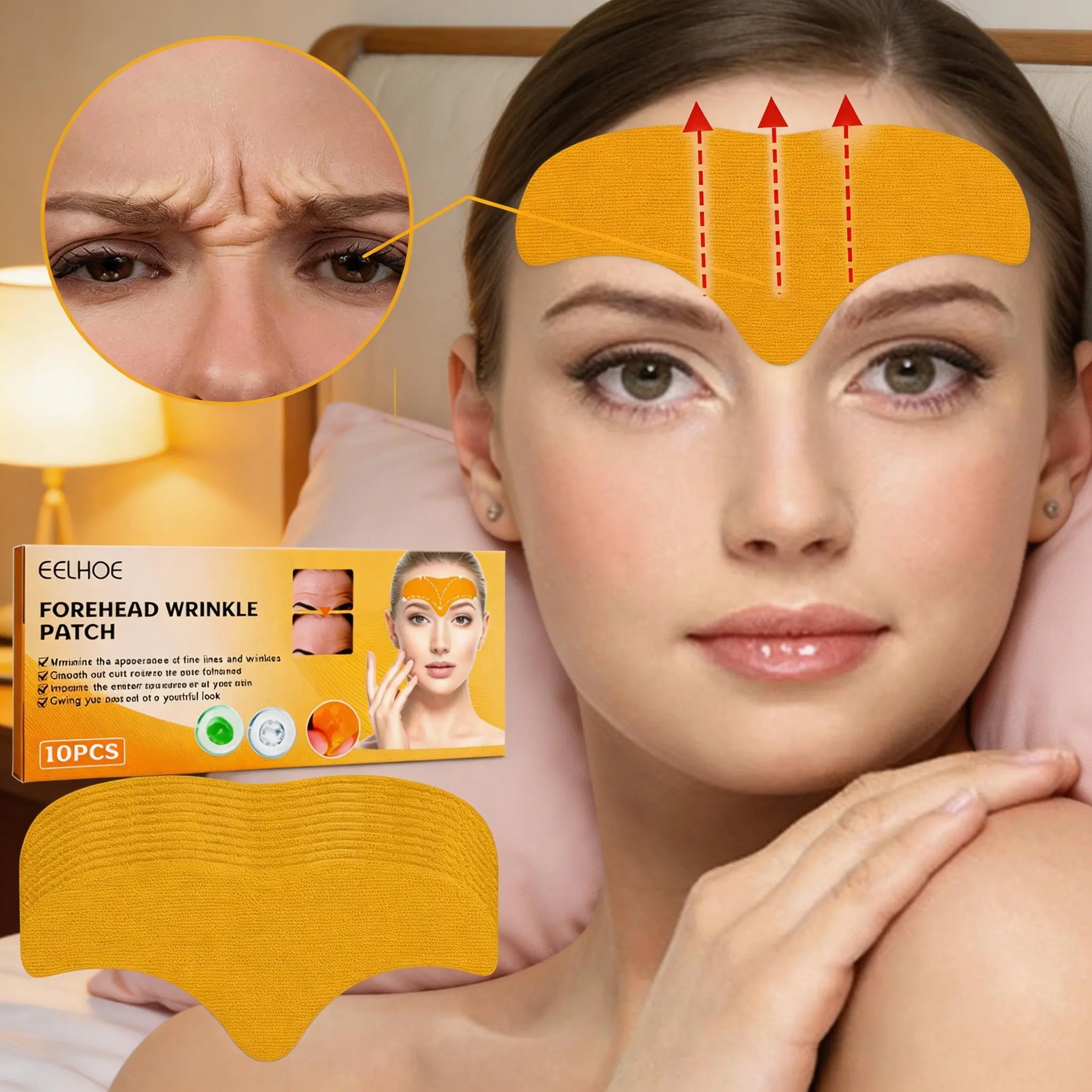 10PCS Collagen Forehead Care Patches, Hydrating and Moisturizing Facial Skincare, Gentle Skin Care Routine, Refreshing Beauty Treatment Alternative